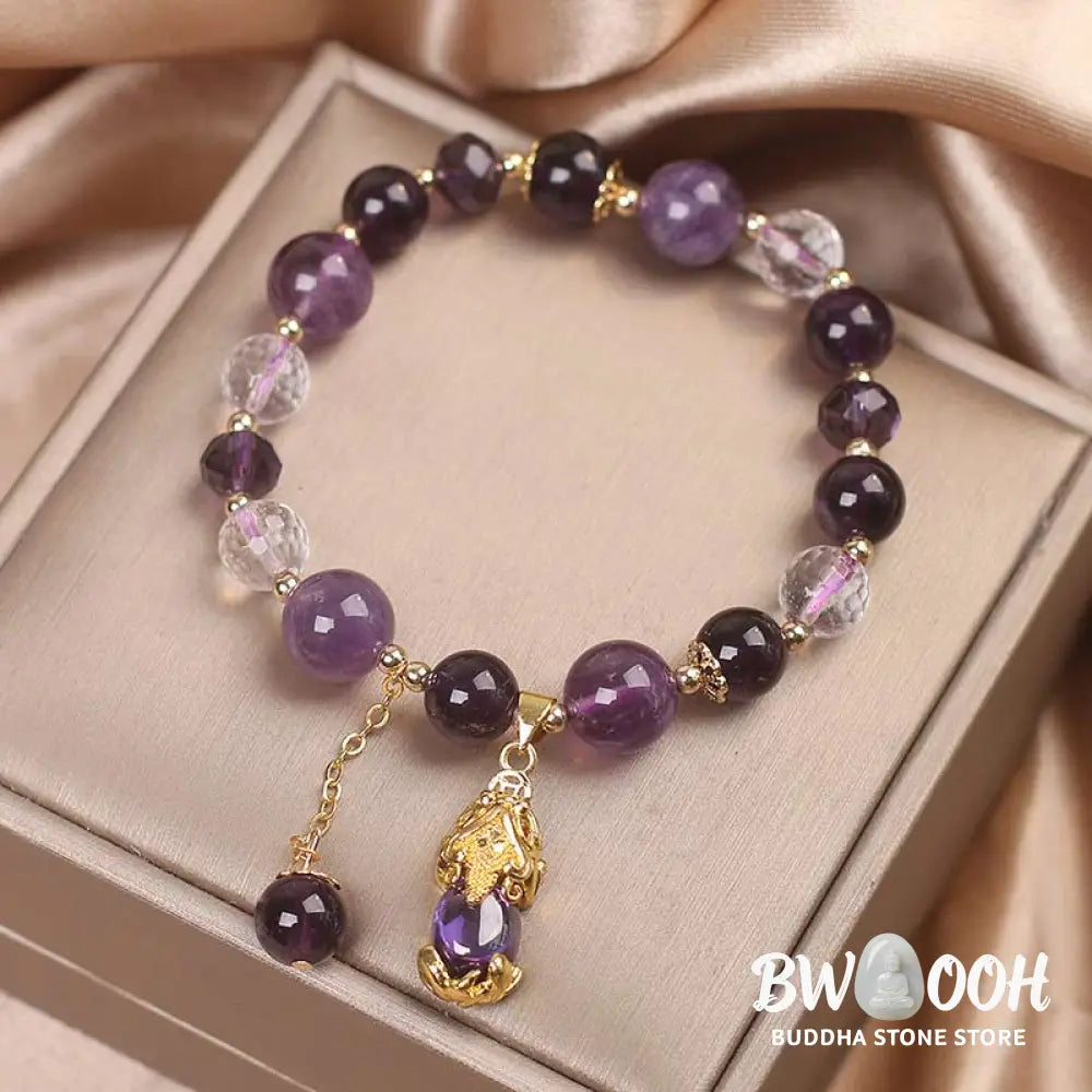 Buddha Stones Natural Amethyst PiXiu Healing Bracelet - BWOOOH - Amethyst - Bracelet
