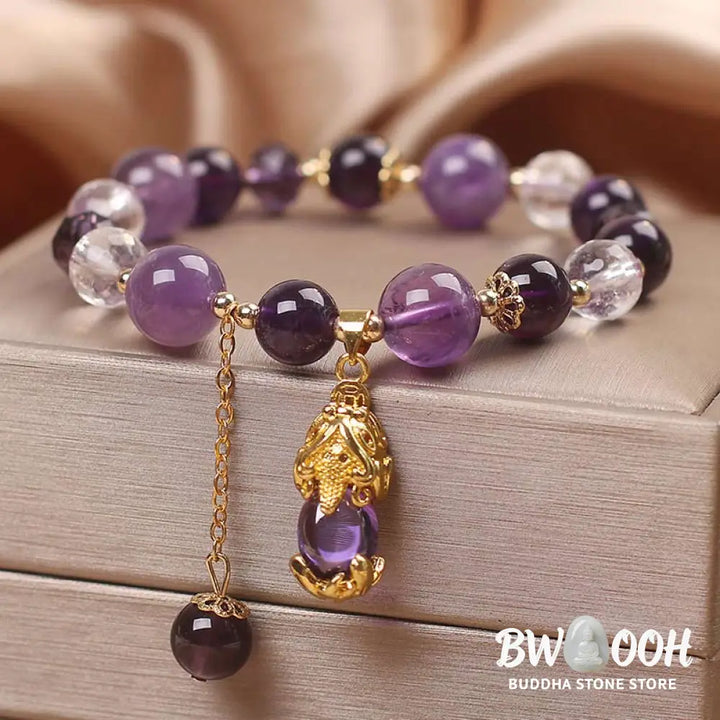 Buddha Stones Natural Amethyst PiXiu Healing Bracelet - BWOOOH - Amethyst - Bracelet