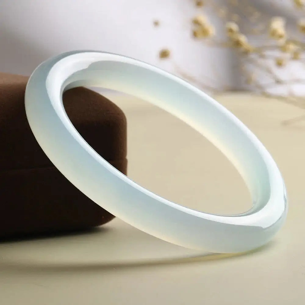 BWOOOH Natural Aquamarine Blessing Serenity Bangle Bracelet - BWOOOH - 53-54mm - Bracelet Bangle