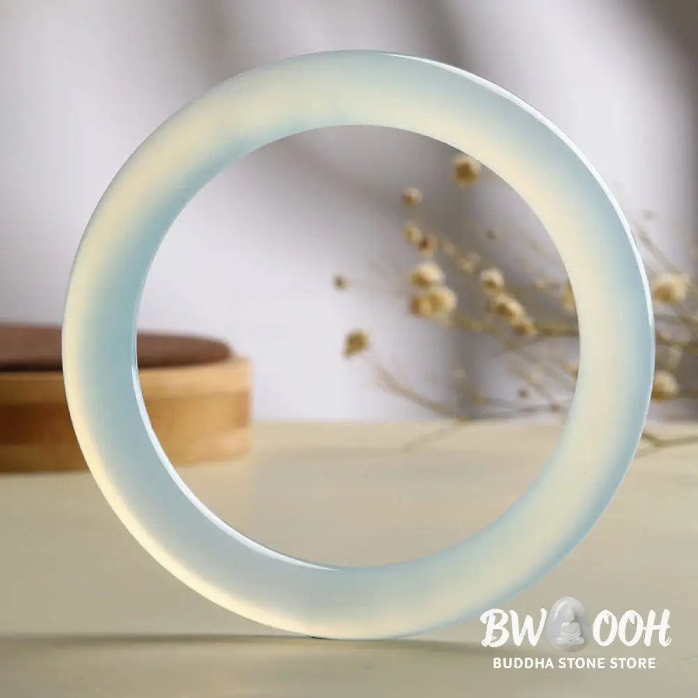 Buddha Stones Natural Aquamarine Blessing Serenity Bangle Bracelet - BWOOOH - Bracelet Bangle