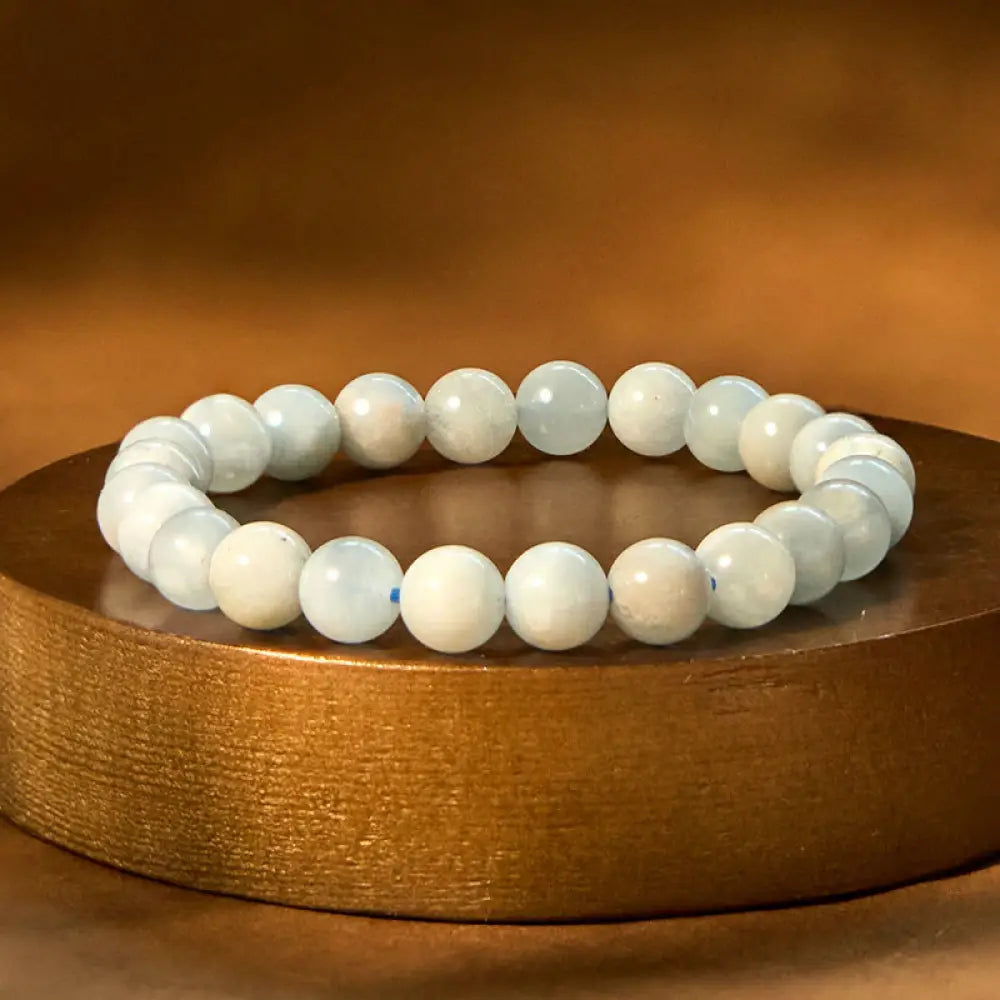 BWOOOH Natural Aquamarine Healing Bead Bracelet - BWOOOH - Aquamarine(Wrist Circumference: 14-16cm) - Bracelet