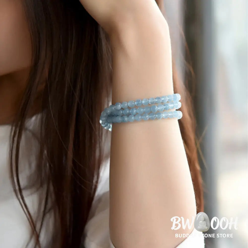 BWOOOH Natural Aquamarine Peace Healing Bracelet | natural stone spiritual bracelet for healing and mindful living