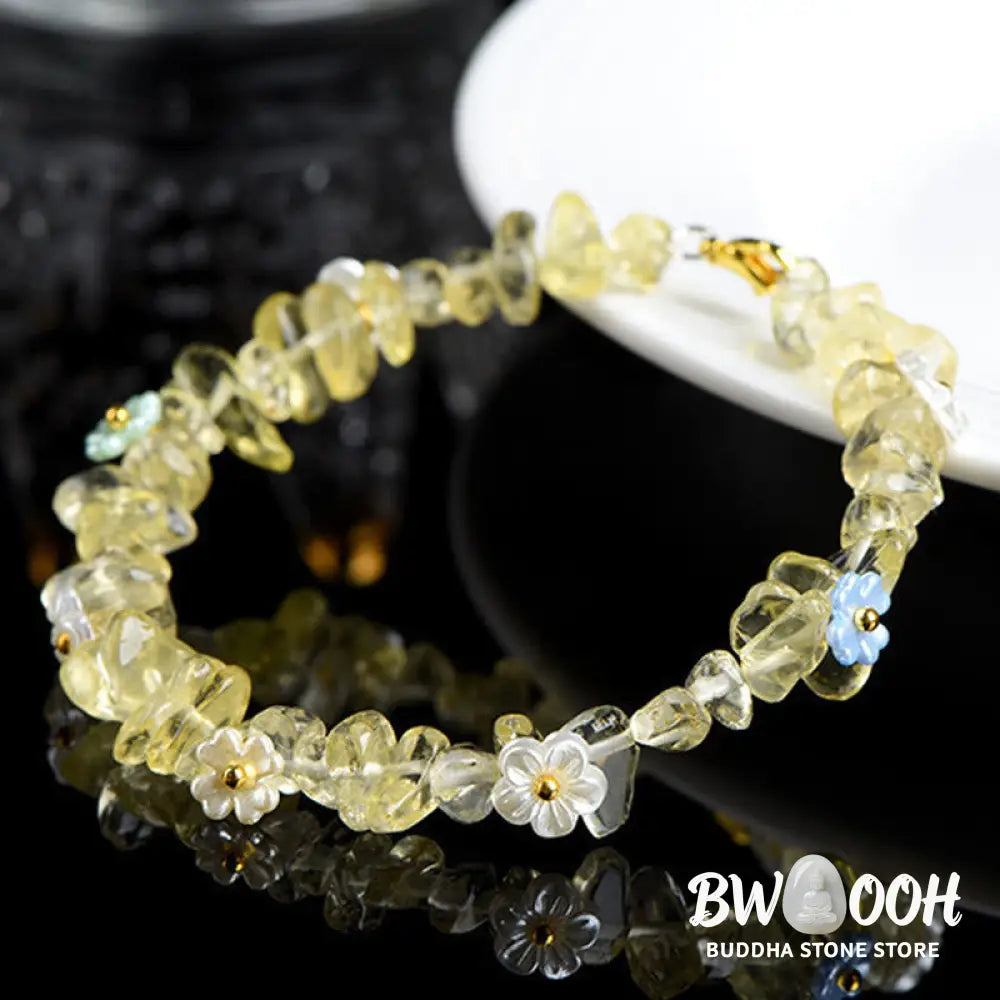 Buddha Stones Natural Aquamarine Peridot Strawberry Quartz Various Crystals Serenity Bracelet - Bracelet