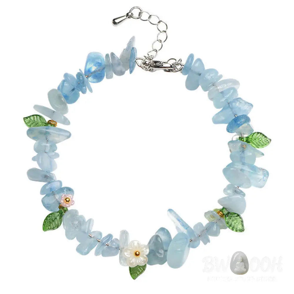 Buddha Stones Natural Aquamarine Peridot Strawberry Quartz Various Crystals Serenity Bracelet - Bracelet