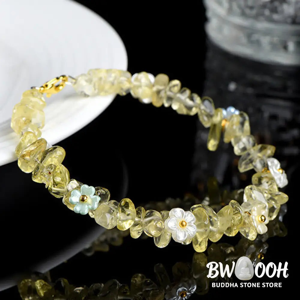 Buddha Stones Natural Aquamarine Peridot Strawberry Quartz Various Crystals Serenity Bracelet - Bracelet