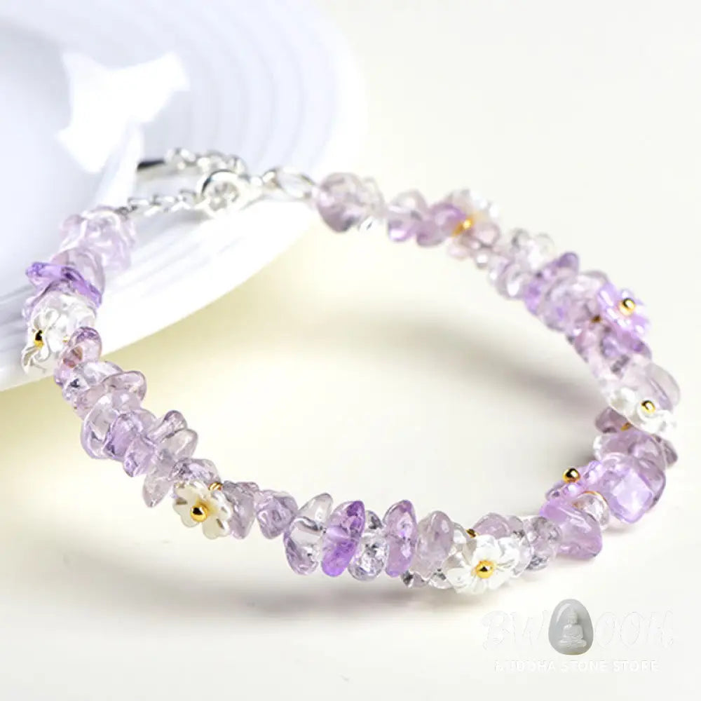 Buddha Stones Natural Aquamarine Peridot Strawberry Quartz Various Crystals Serenity Bracelet - Bracelet