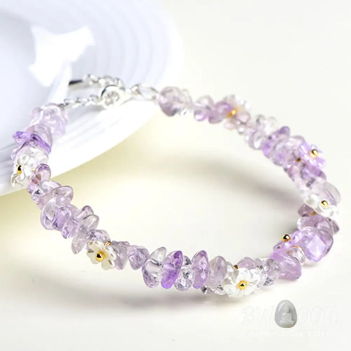 Buddha Stones Natural Aquamarine Peridot Strawberry Quartz Various Crystals Serenity Bracelet - Bracelet