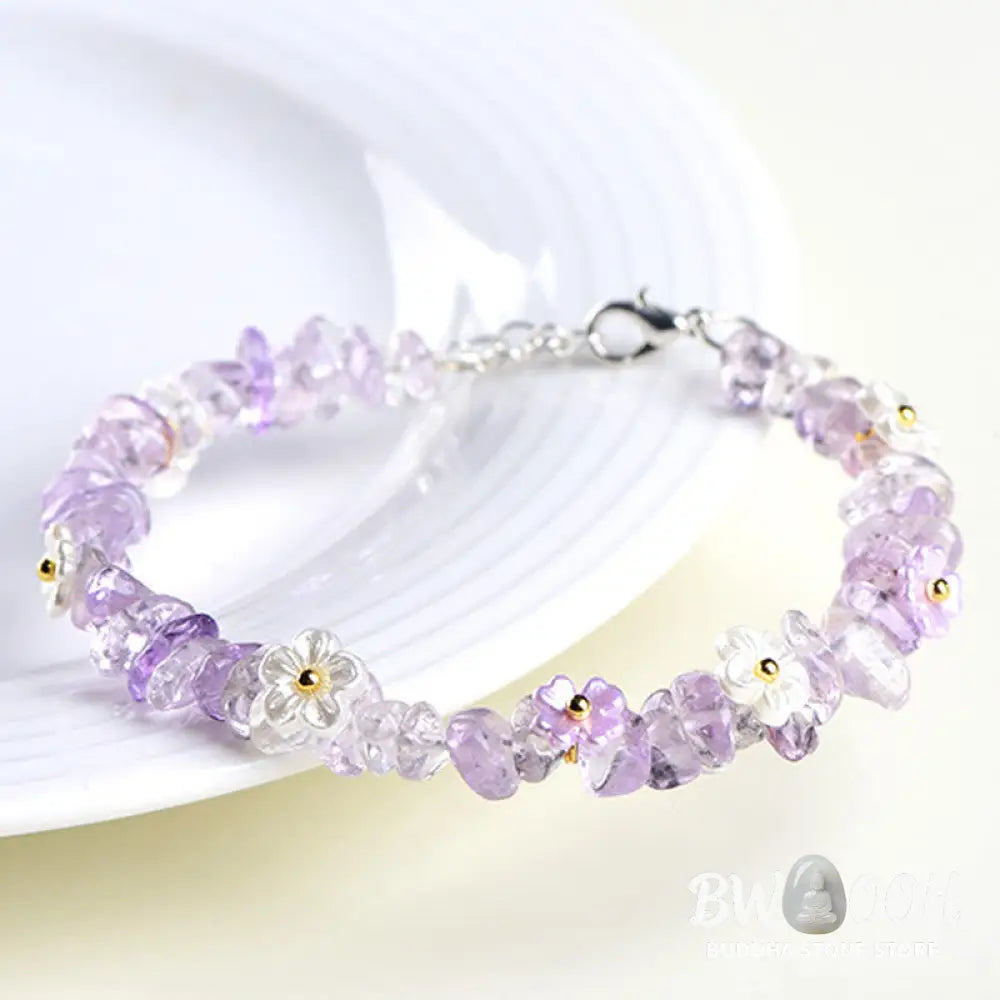 Buddha Stones Natural Aquamarine Peridot Strawberry Quartz Various Crystals Serenity Bracelet - Bracelet