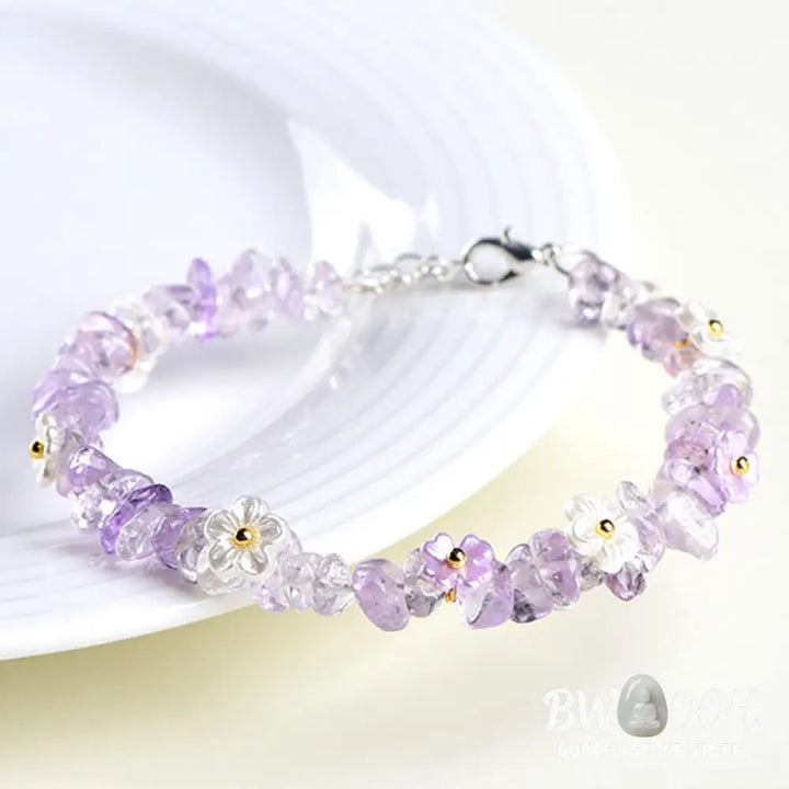 Buddha Stones Natural Aquamarine Peridot Strawberry Quartz Various Crystals Serenity Bracelet - Bracelet