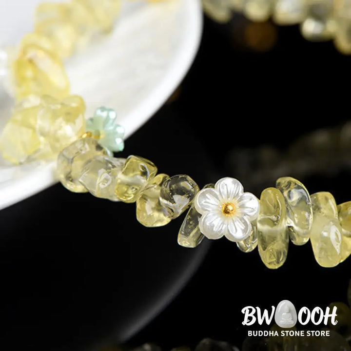 Buddha Stones Natural Aquamarine Peridot Strawberry Quartz Various Crystals Serenity Bracelet - Bracelet