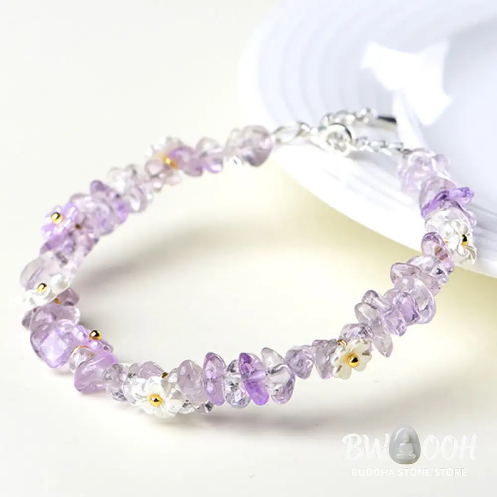 Buddha Stones Natural Aquamarine Peridot Strawberry Quartz Various Crystals Serenity Bracelet - Bracelet