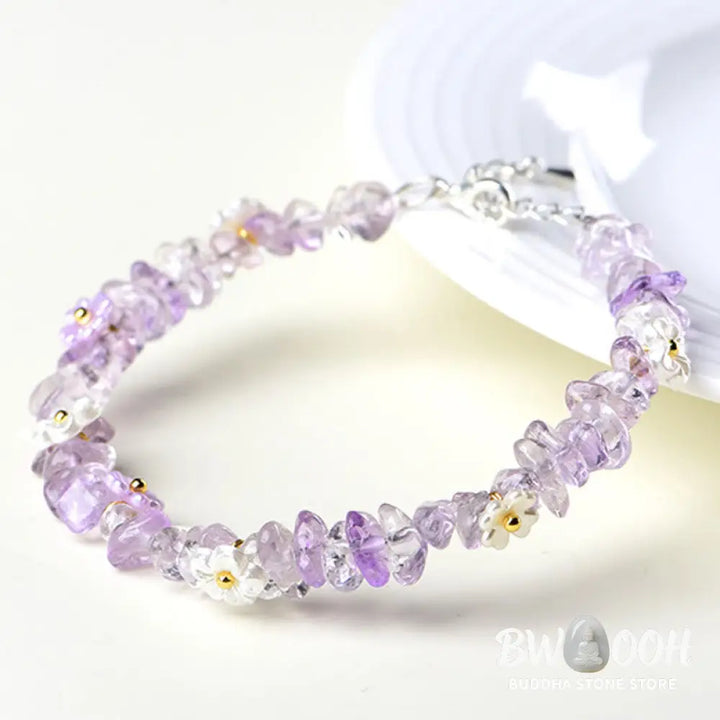 Buddha Stones Natural Aquamarine Peridot Strawberry Quartz Various Crystals Serenity Bracelet - Bracelet