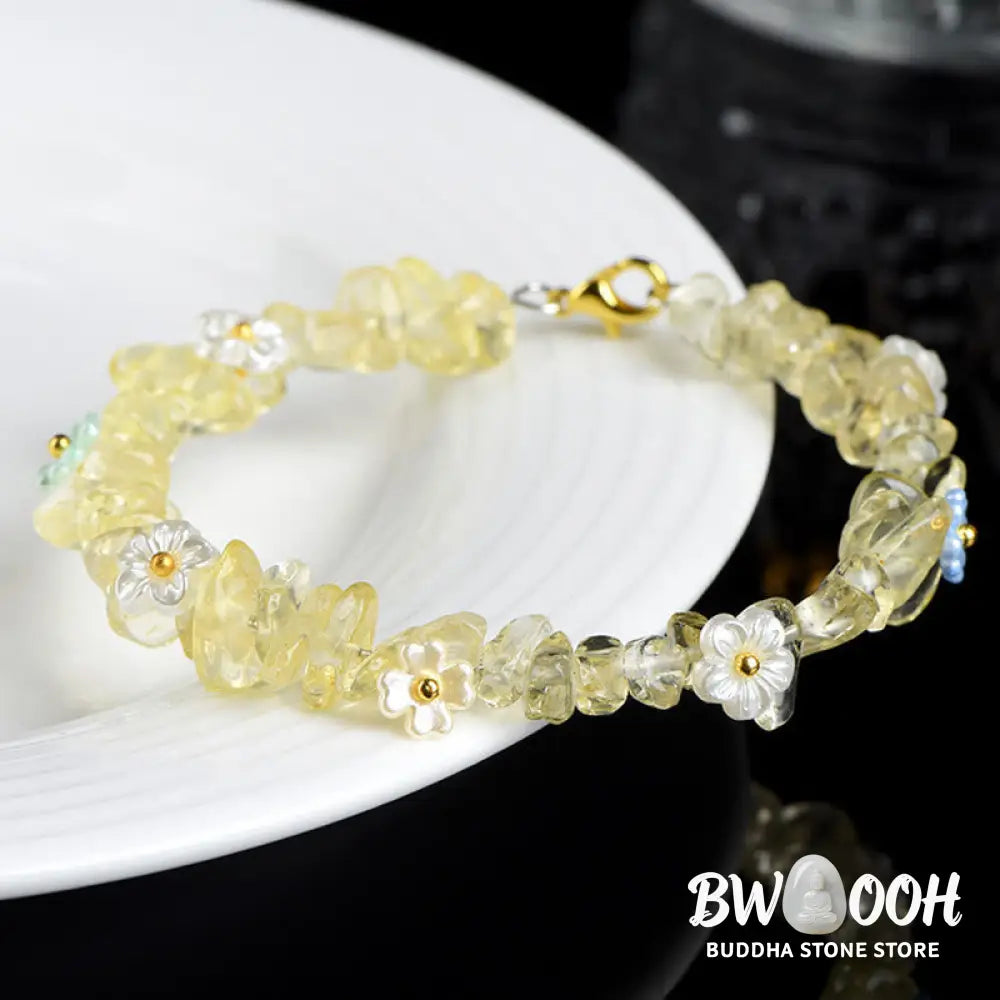 Buddha Stones Natural Aquamarine Peridot Strawberry Quartz Various Crystals Serenity Bracelet - Bracelet
