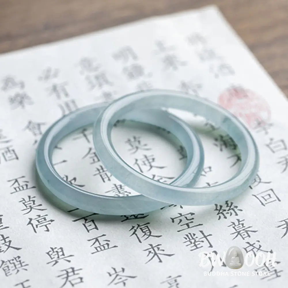 Buddha Stones Natural Aquamarine Serenity Bangle Bracelet - Bracelet