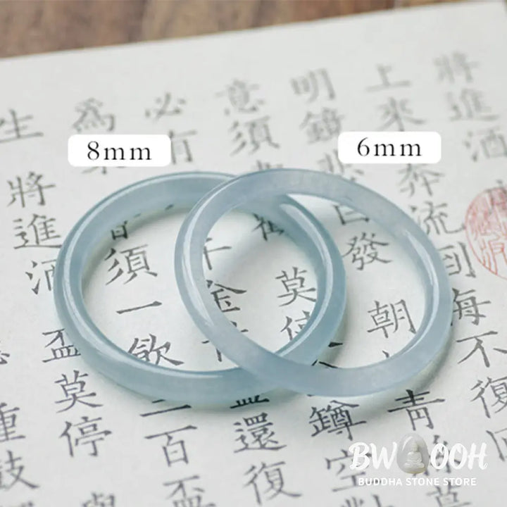 Buddha Stones Natural Aquamarine Serenity Bangle Bracelet - Bracelet