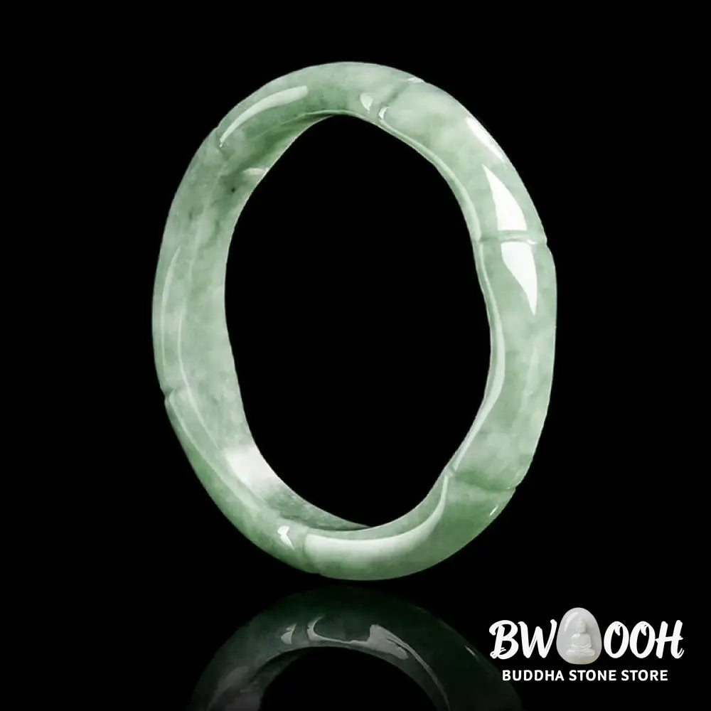 Buddha Stones Natural Bamboo Design Jade Abundance Ring - Ring