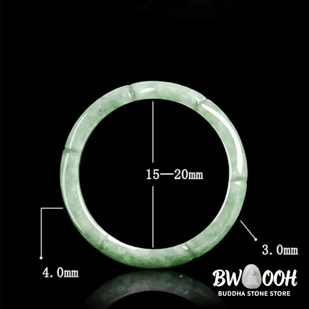 Buddha Stones Natural Bamboo Design Jade Abundance Ring - Ring