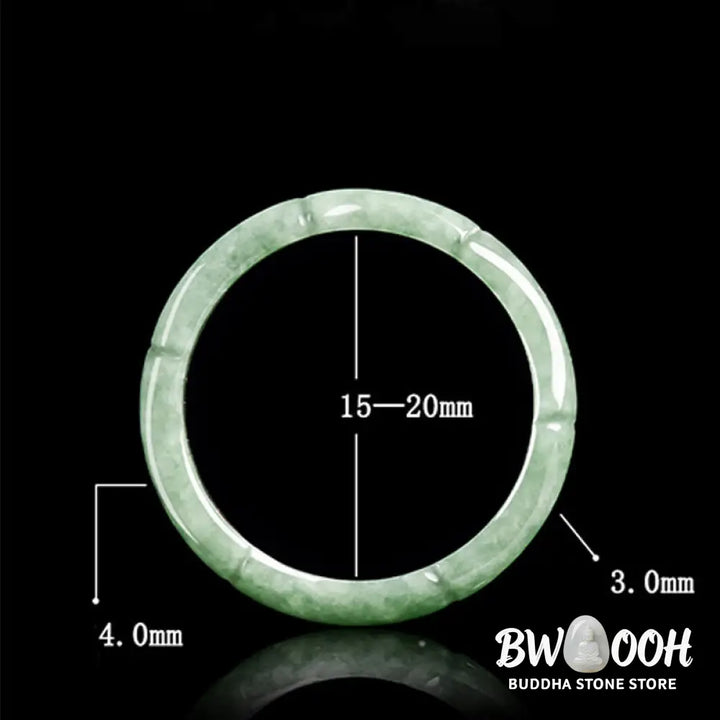 Buddha Stones Natural Bamboo Design Jade Abundance Ring - Ring
