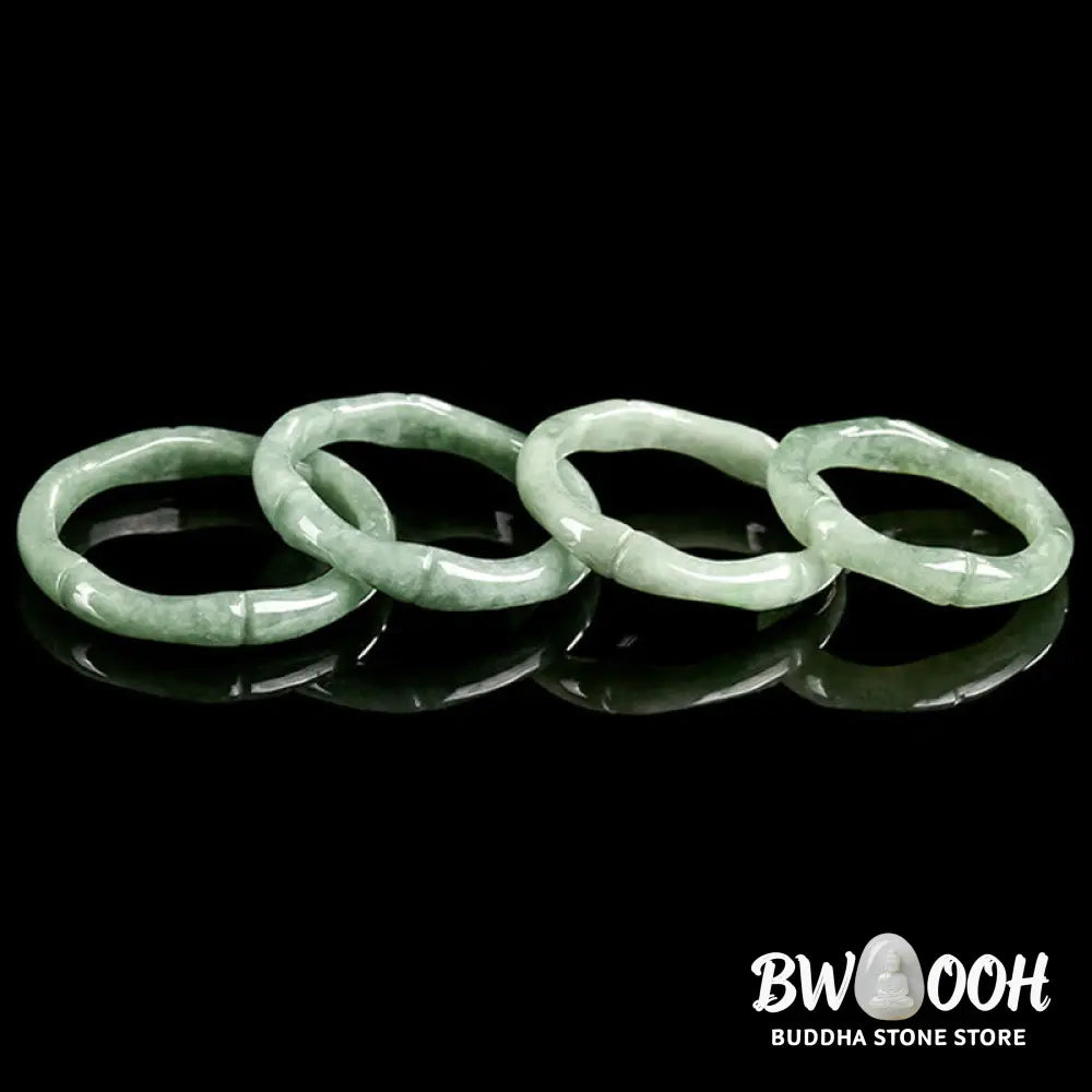 Buddha Stones Natural Bamboo Design Jade Abundance Ring - Ring