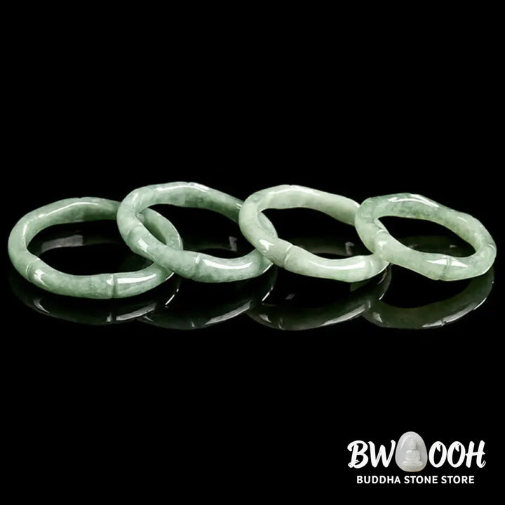 Buddha Stones Natural Bamboo Design Jade Abundance Ring - Ring