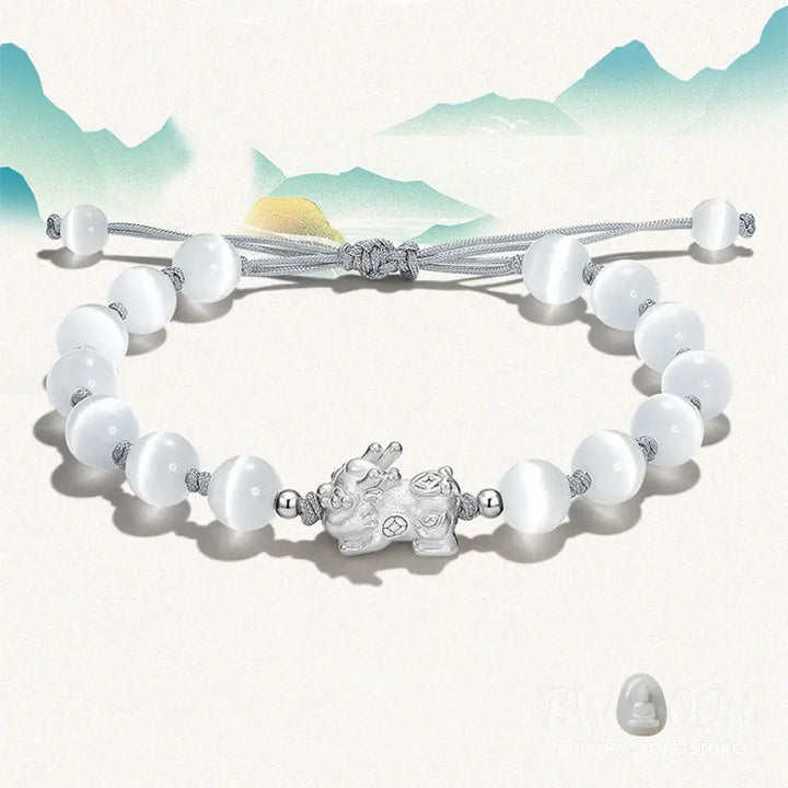 Buddha Stones Natural Black Obsidian Cat’s Eye Pink Crystal PiXiu Strength Bracelet - BWOOOH - Bracelet