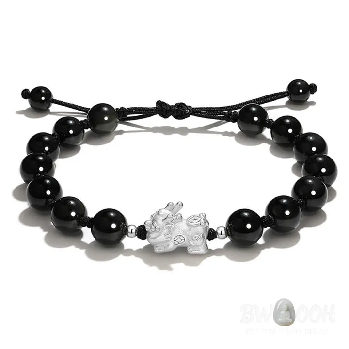 Buddha Stones Natural Black Obsidian Cat’s Eye Pink Crystal PiXiu Strength Bracelet - BWOOOH - Bracelet