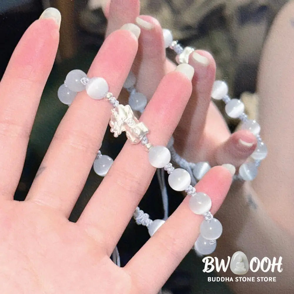 Buddha Stones Natural Black Obsidian Cat’s Eye Pink Crystal PiXiu Strength Bracelet - BWOOOH - Bracelet