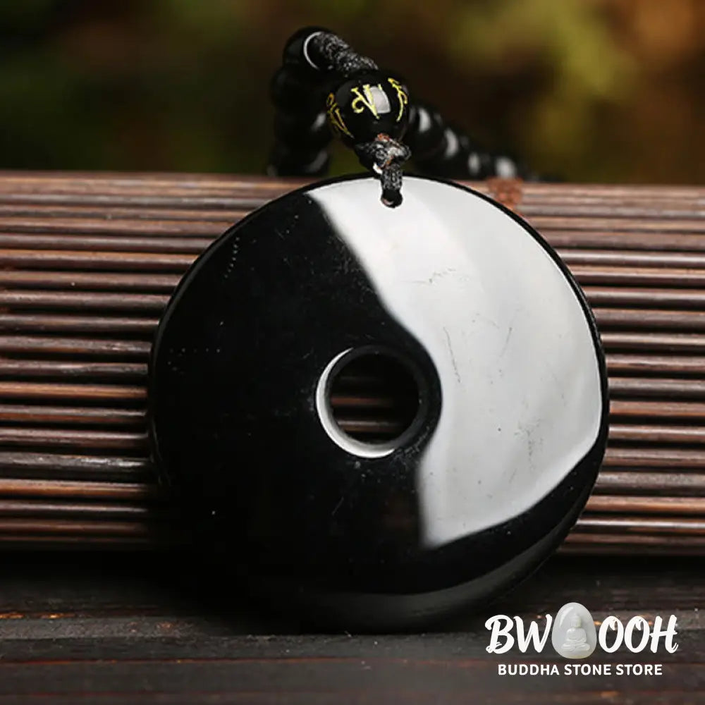 Buddha Stones Natural Black Obsidian Peace Buckle Pixiu Bead Rope Strength Necklace Pendant - BWOOOH - Black Obsidian