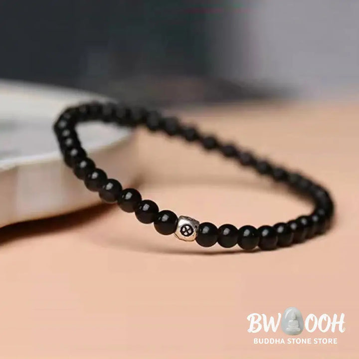 Buddha Stones Natural Black Obsidian Smoky Quartz Purification Strength Bracelet - BWOOOH - Bracelet