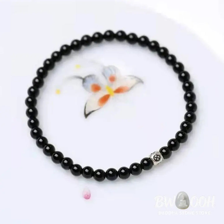 Buddha Stones Natural Black Obsidian Smoky Quartz Purification Strength Bracelet - BWOOOH - Bracelet