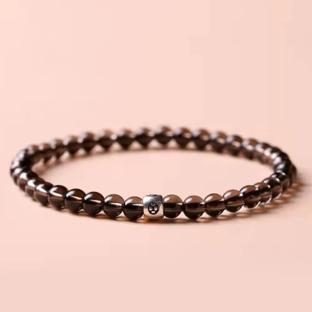 Buddha Stones Natural Black Obsidian Smoky Quartz Purification Strength Bracelet - BWOOOH - 4mm / Smoky Quartz