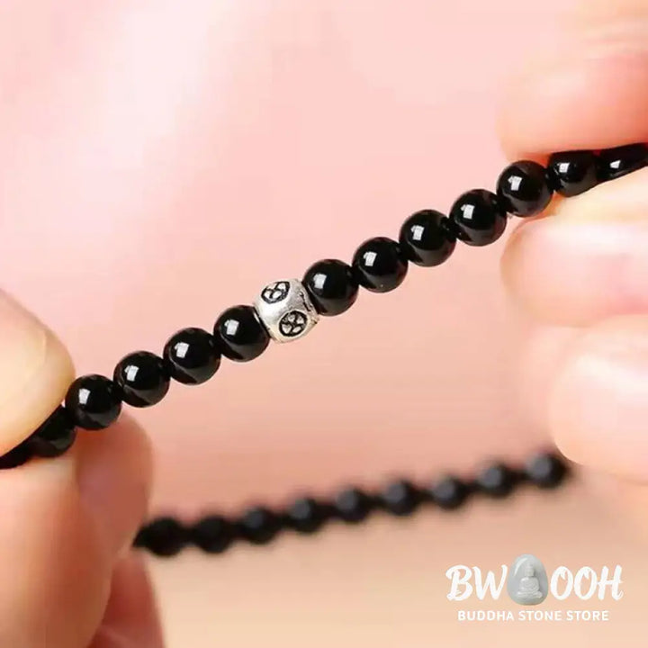 Buddha Stones Natural Black Obsidian Smoky Quartz Purification Strength Bracelet - BWOOOH - Bracelet