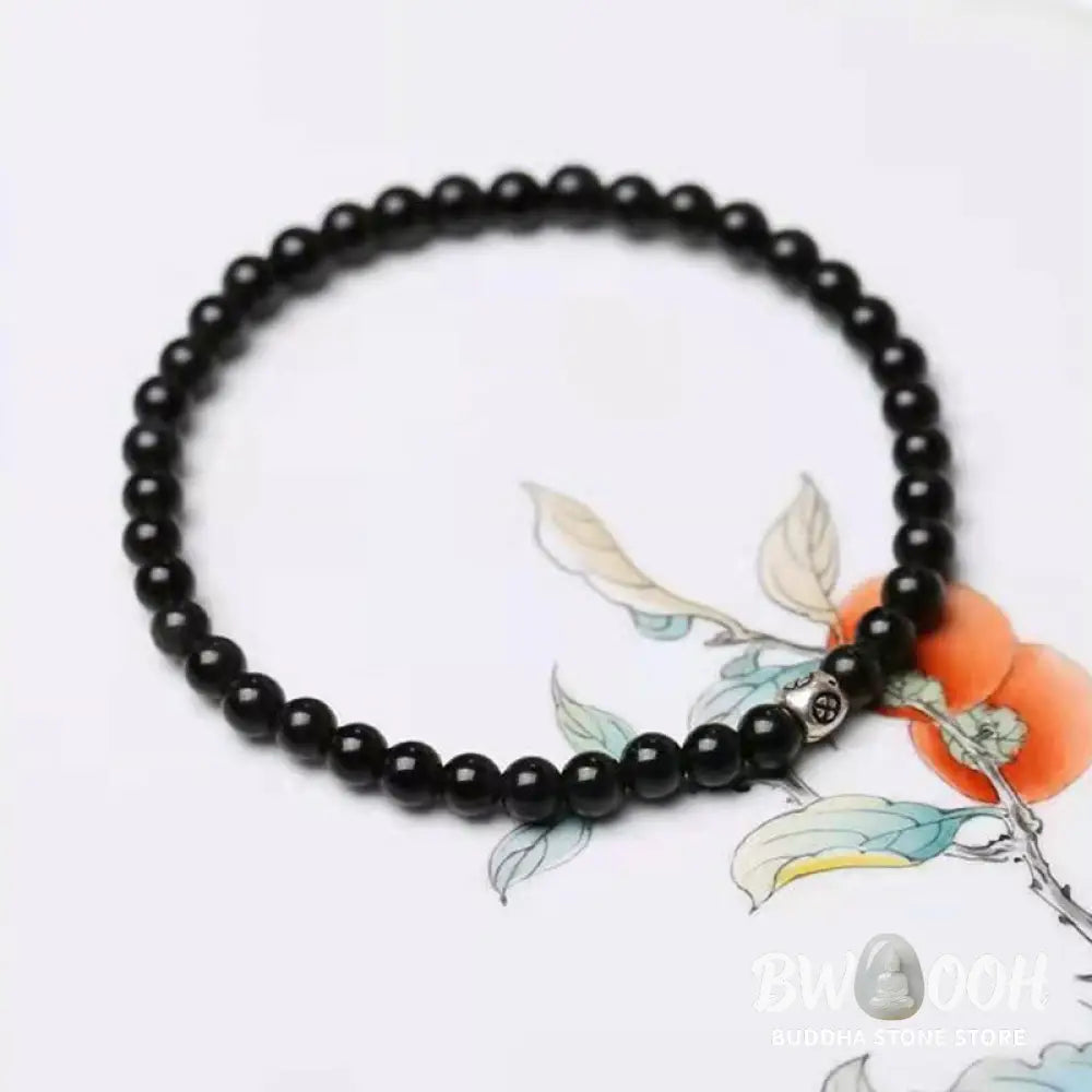 Buddha Stones Natural Black Obsidian Smoky Quartz Purification Strength Bracelet - BWOOOH - Bracelet