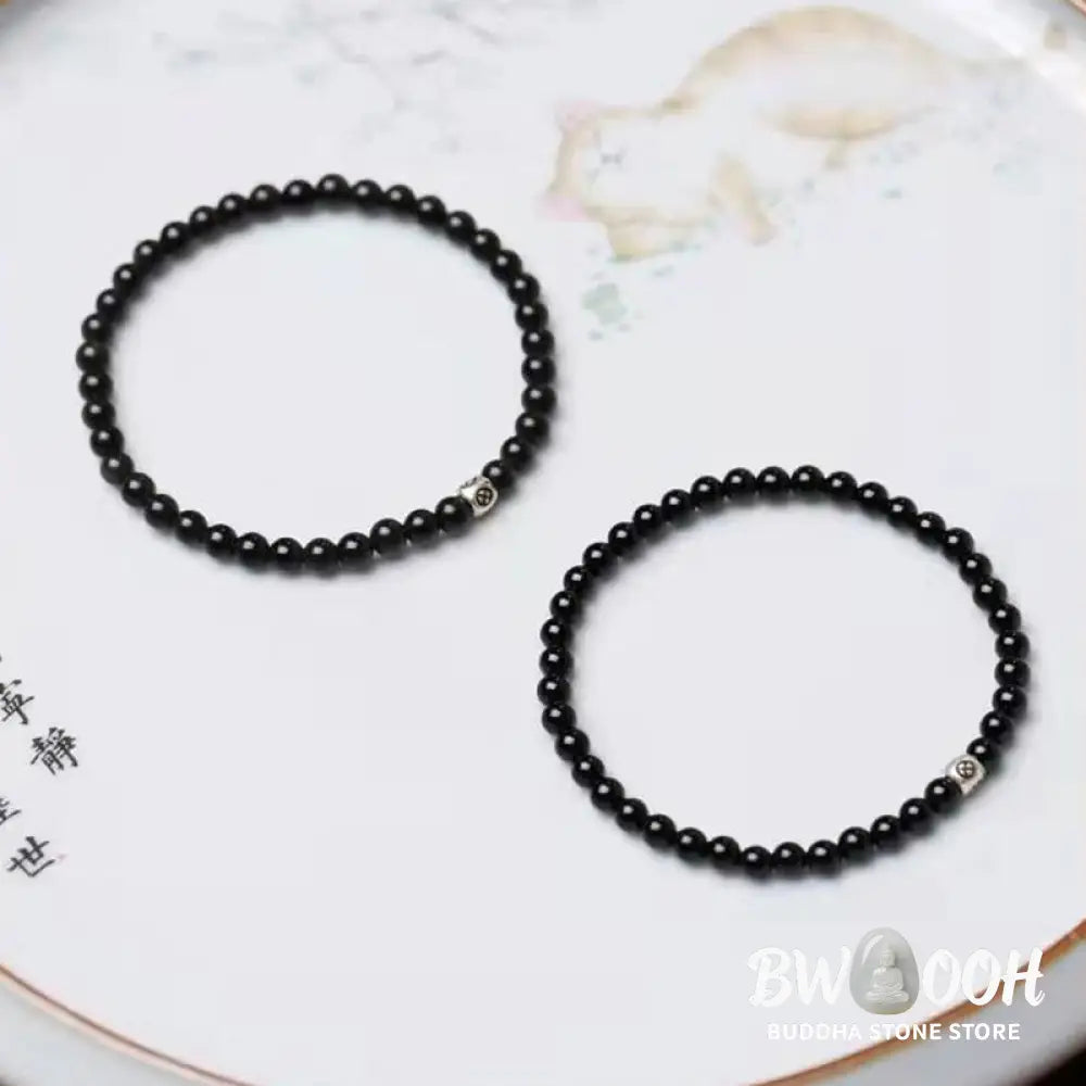 Buddha Stones Natural Black Obsidian Smoky Quartz Purification Strength Bracelet - BWOOOH - Bracelet