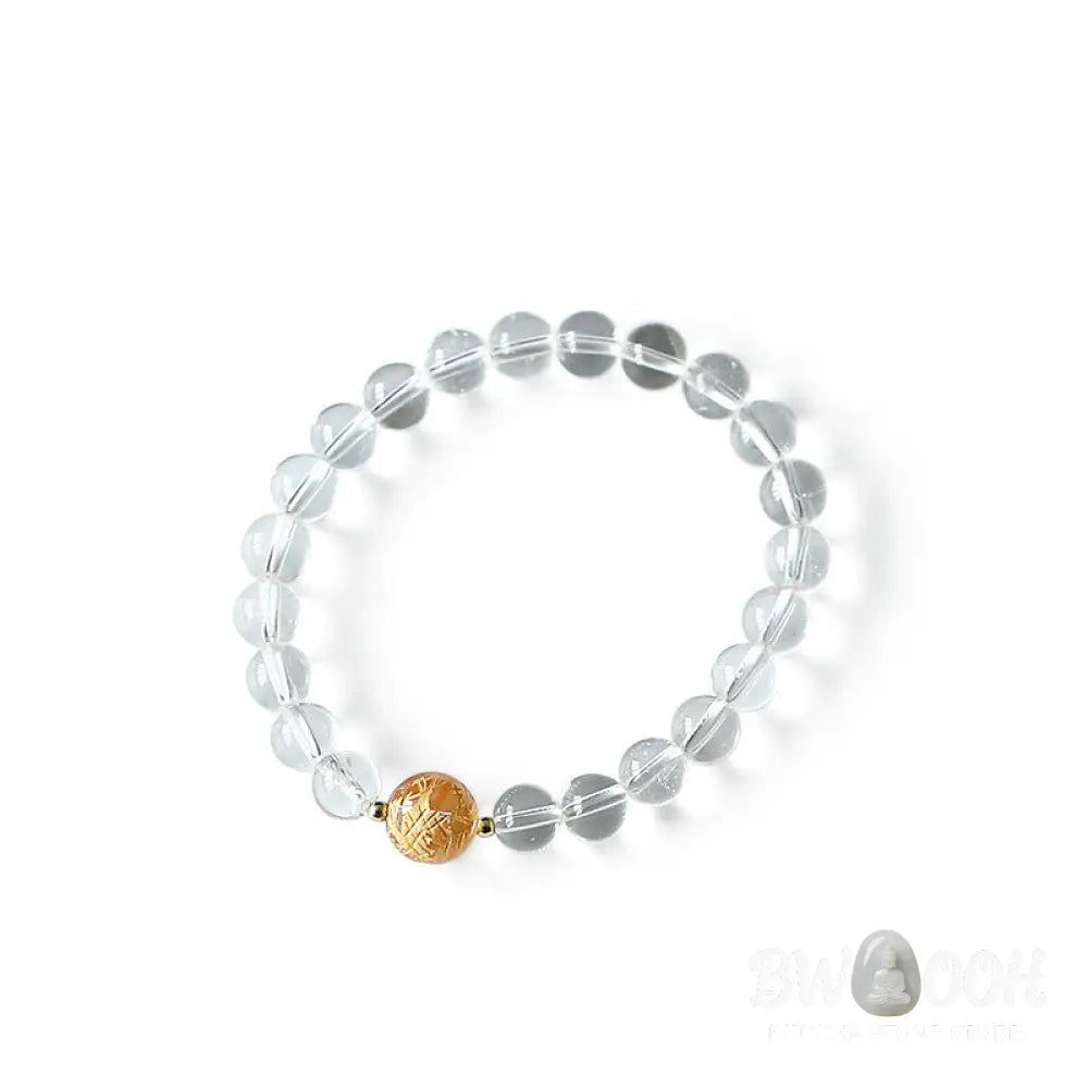 Buddha Stones Natural Black Obsidian White Crystal Black Onyx Dragon Strength Bracelet - BWOOOH - Bracelet