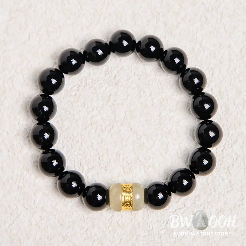 Buddha Stones Natural Black Onyx Jade Support Bracelet - BWOOOH - Black Onyx(Wrist Circumference 14-16cm) - Bracelet