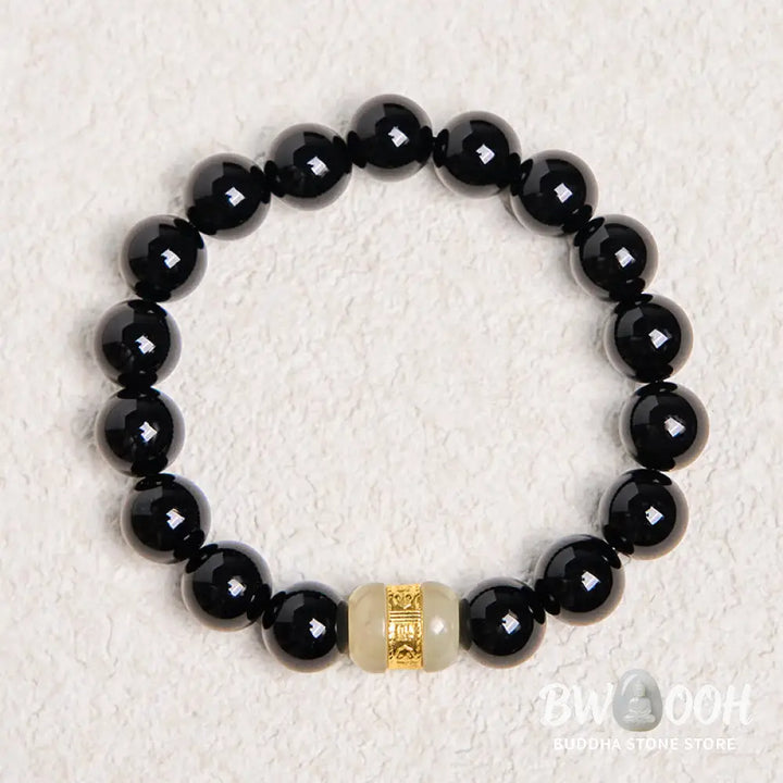 Buddha Stones Natural Black Onyx Jade Support Bracelet - BWOOOH - Black Onyx(Wrist Circumference 14-16cm) - Bracelet