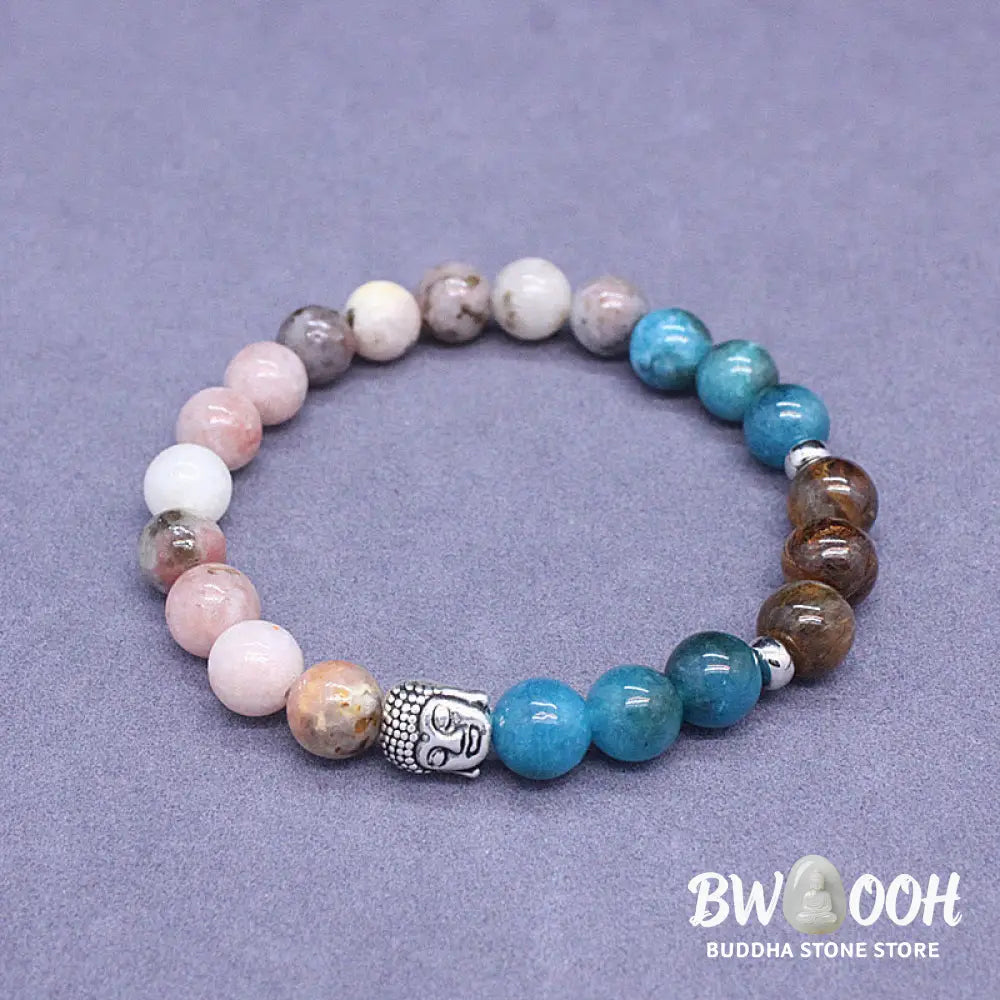 Buddha Stones Natural Black Onyx White Stone Green Aventurine Tiger Eye Agate Mixed Color Buddha Head Protection