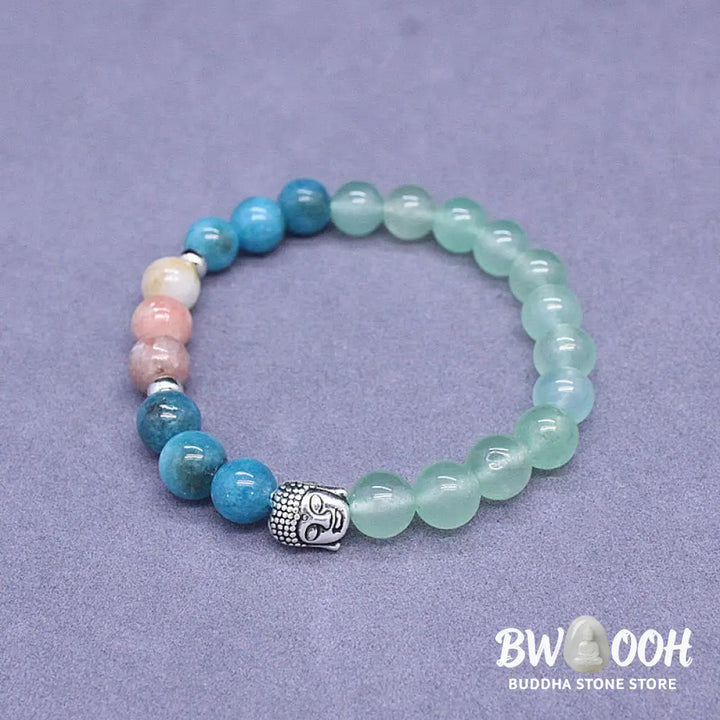 Buddha Stones Natural Black Onyx White Stone Green Aventurine Tiger Eye Agate Mixed Color Buddha Head Protection