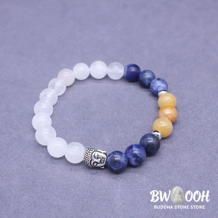 Buddha Stones Natural Black Onyx White Stone Green Aventurine Tiger Eye Agate Mixed Color Buddha Head Protection