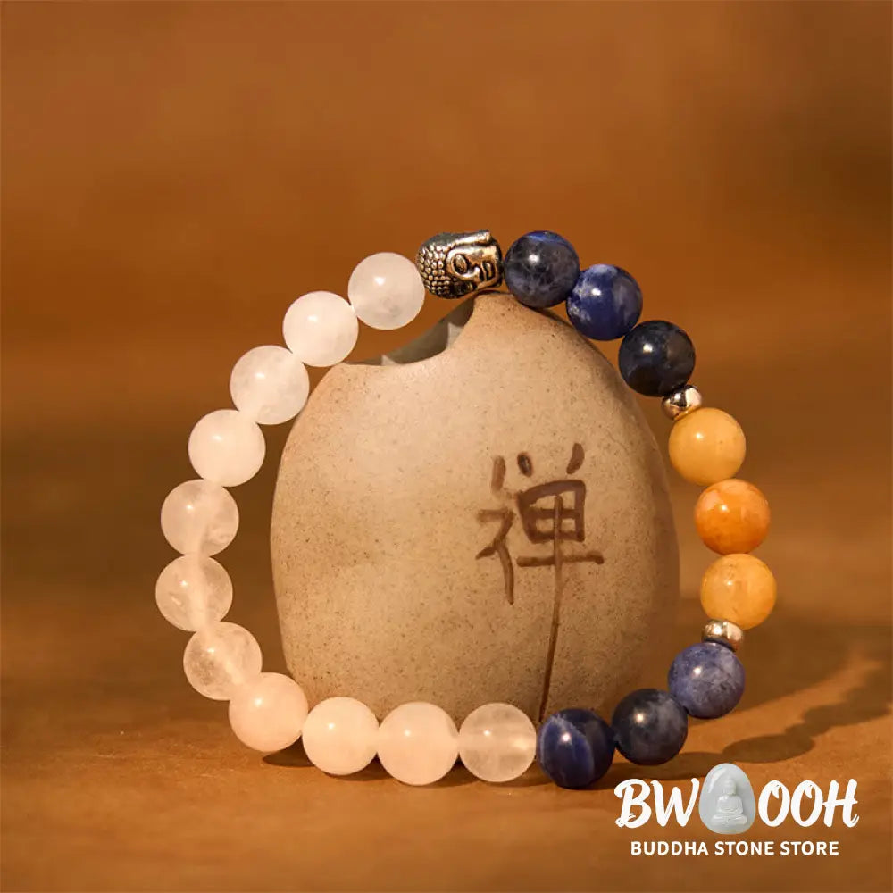 Buddha Stones Natural Black Onyx White Stone Green Aventurine Tiger Eye Agate Mixed Color Buddha Head Protection