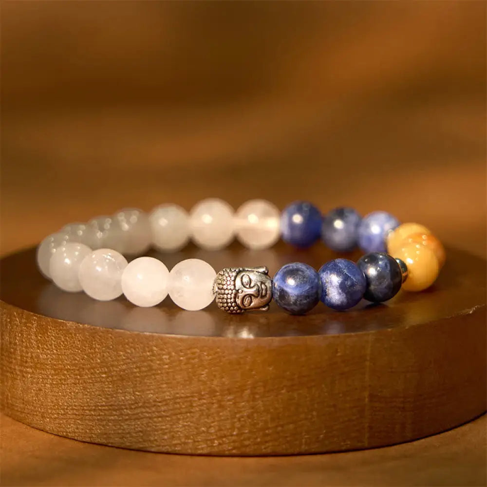 Buddha Stones Natural Black Onyx White Stone Green Aventurine Tiger Eye Agate Mixed Color Buddha Head Protection