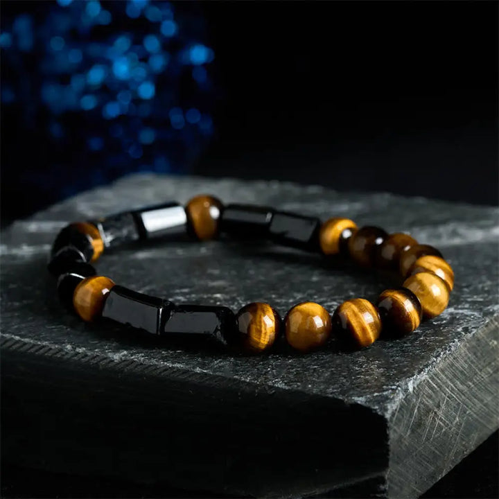 BWOOOH Natural Black Tourmaline Tiger Eye Positive Bracelet | natural stone spiritual bracelet for healing and mindful living