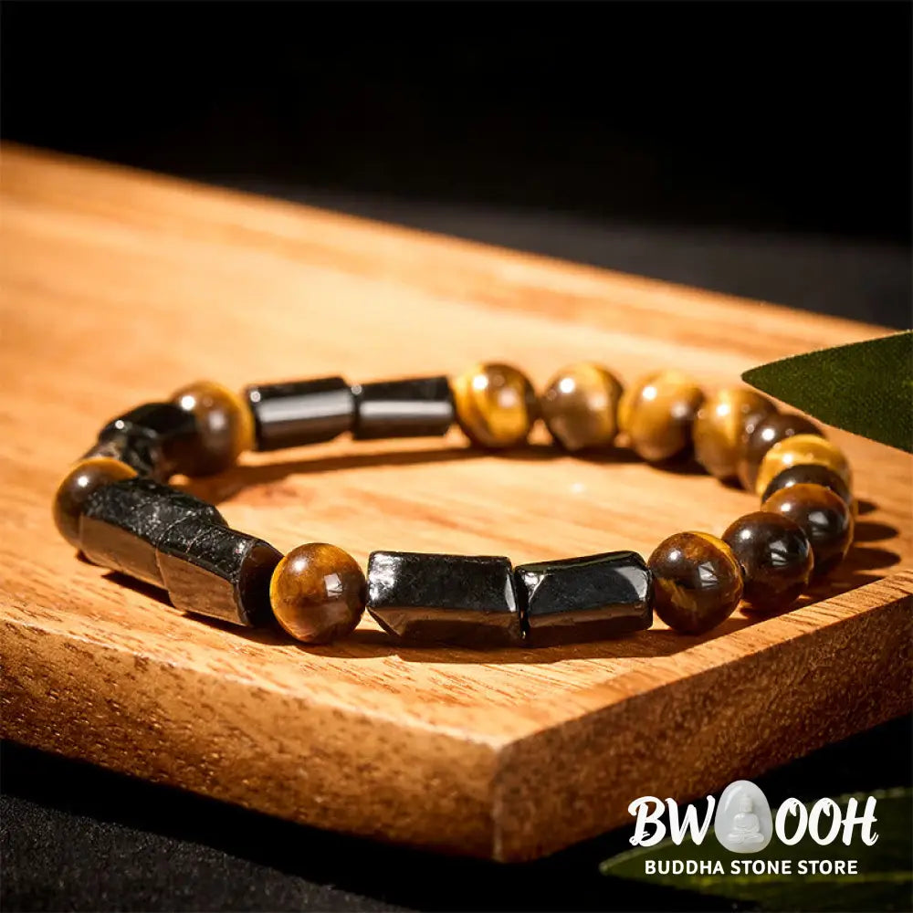 BWOOOH Natural Black Tourmaline Tiger Eye Positive Bracelet | natural stone spiritual bracelet for healing and mindful living