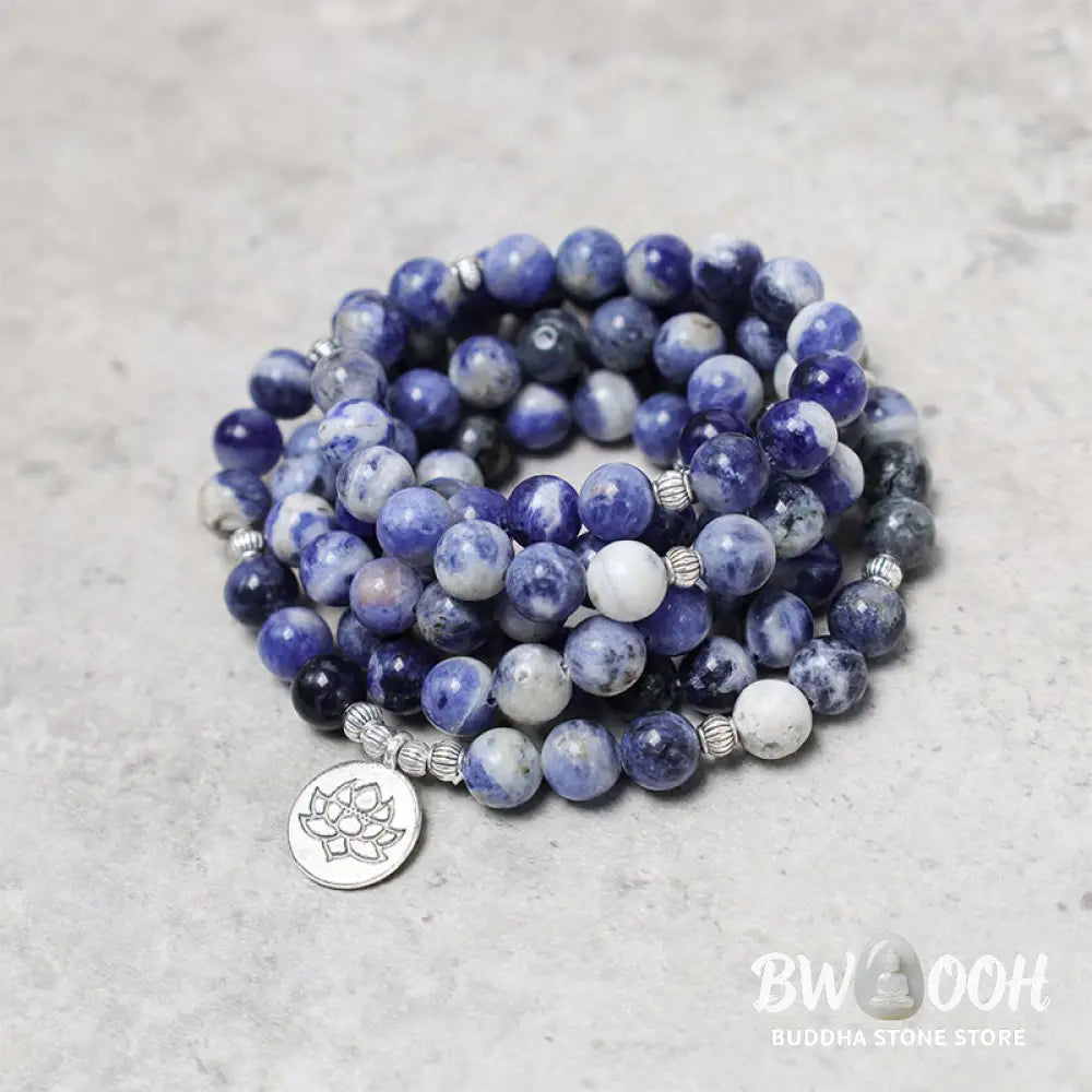Buddha Stones Natural Blue Aventurine Lotus Peace Necklace Bracelet - BWOOOH - Blue Aventurine - Bracelet Necklaces &amp;