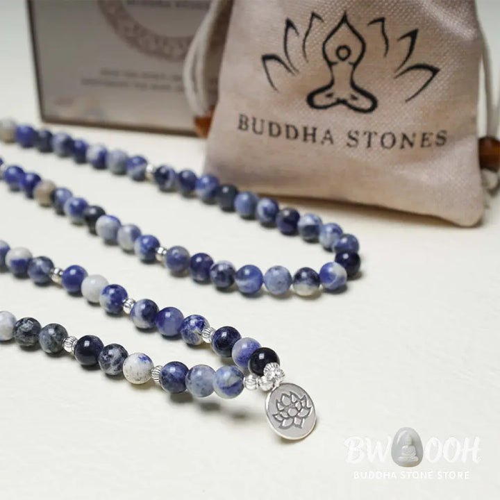 Buddha Stones Natural Blue Aventurine Lotus Peace Necklace Bracelet - BWOOOH - Blue Aventurine - Bracelet Necklaces &amp;