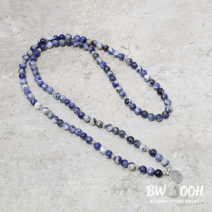 Buddha Stones Natural Blue Aventurine Lotus Peace Necklace Bracelet - BWOOOH - Blue Aventurine - Bracelet Necklaces &amp;