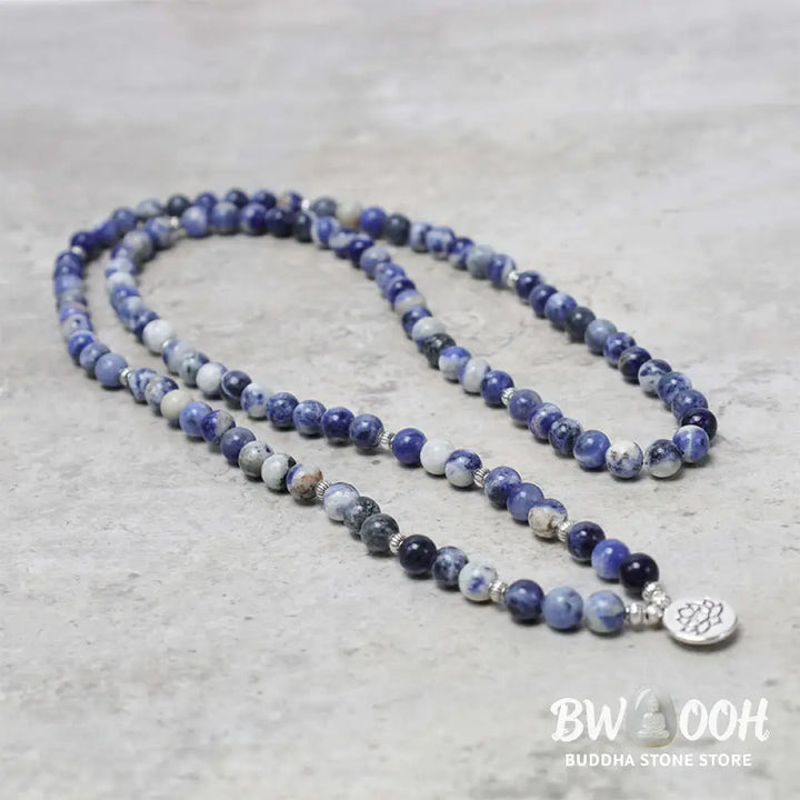 Buddha Stones Natural Blue Aventurine Lotus Peace Necklace Bracelet - BWOOOH - Blue Aventurine - Bracelet Necklaces &amp;