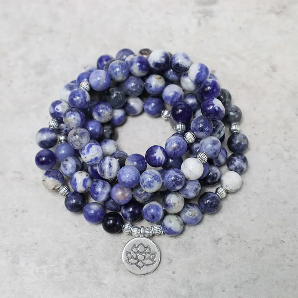 BWOOOH Natural Blue Aventurine Lotus Peace Necklace Bracelet - BWOOOH - Blue Aventurine - Bracelet Necklaces &