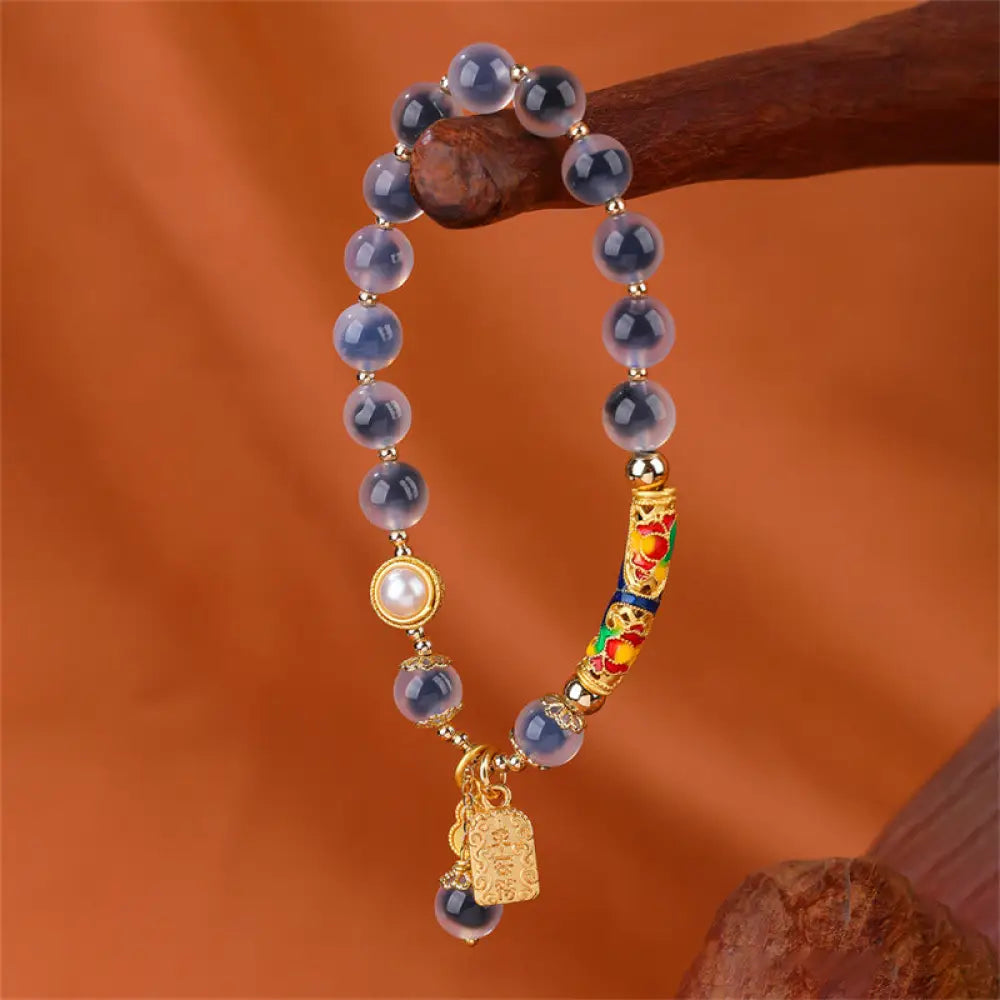 BWOOOH Natural Blue Candy Agate Amulet Strength Bracelet - BWOOOH - Candy Agate(Strength♥Confidence) - Bracelet
